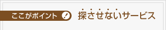 ここがポイント! 探させないサービス